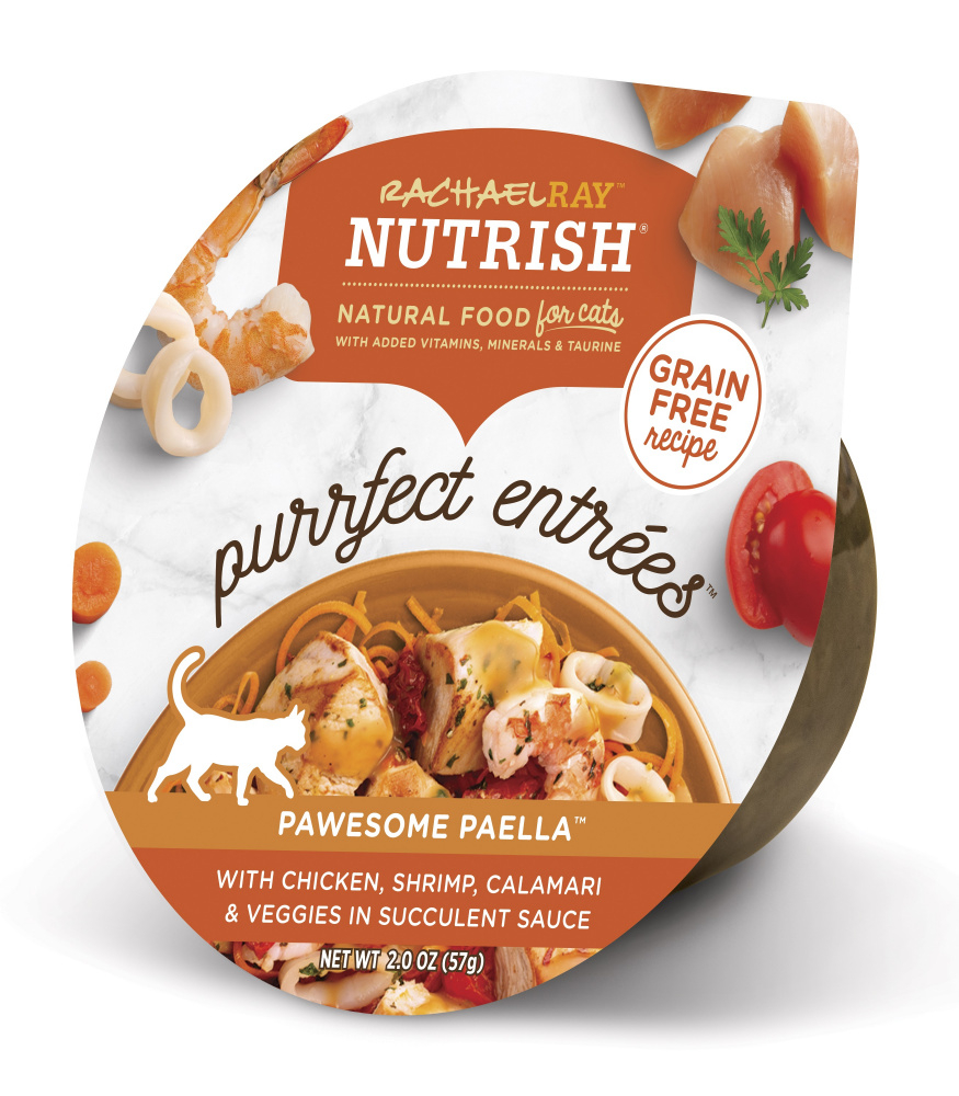 Rachael Ray Nutrish Purrfect Entrees Pawesome Paella with Chicken, Shrimp, Calamari  Veggies in Succulent Sauce Wet Cat Food - 2 oz, case of 12 Image