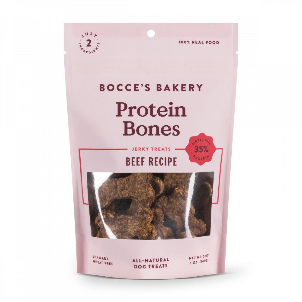 Bocce's Bakery Protein Bones Beef Recipe Jerky Dog Treats - 5 oz Image