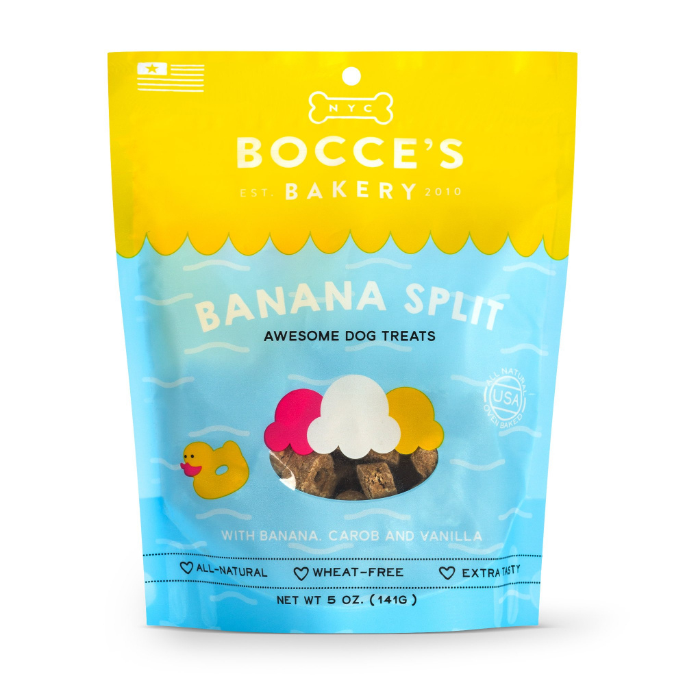 Bocce's Bakery Banana Split Recipe Biscuit Dog Treats - 5 oz Image