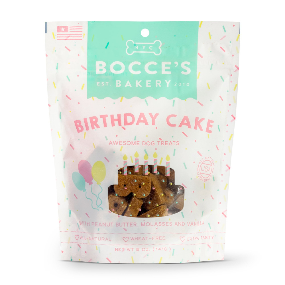 Bocce's Bakery Birthday Cake Recipe Biscuit Dog Treats - 5 oz Image