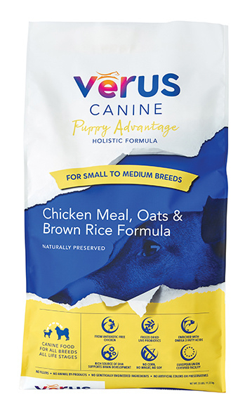 VeRUS Puppy Advantage Chicken Meal, Oats  Brown Rice Recipe Dry Dog Food - 4 lb Bag Image