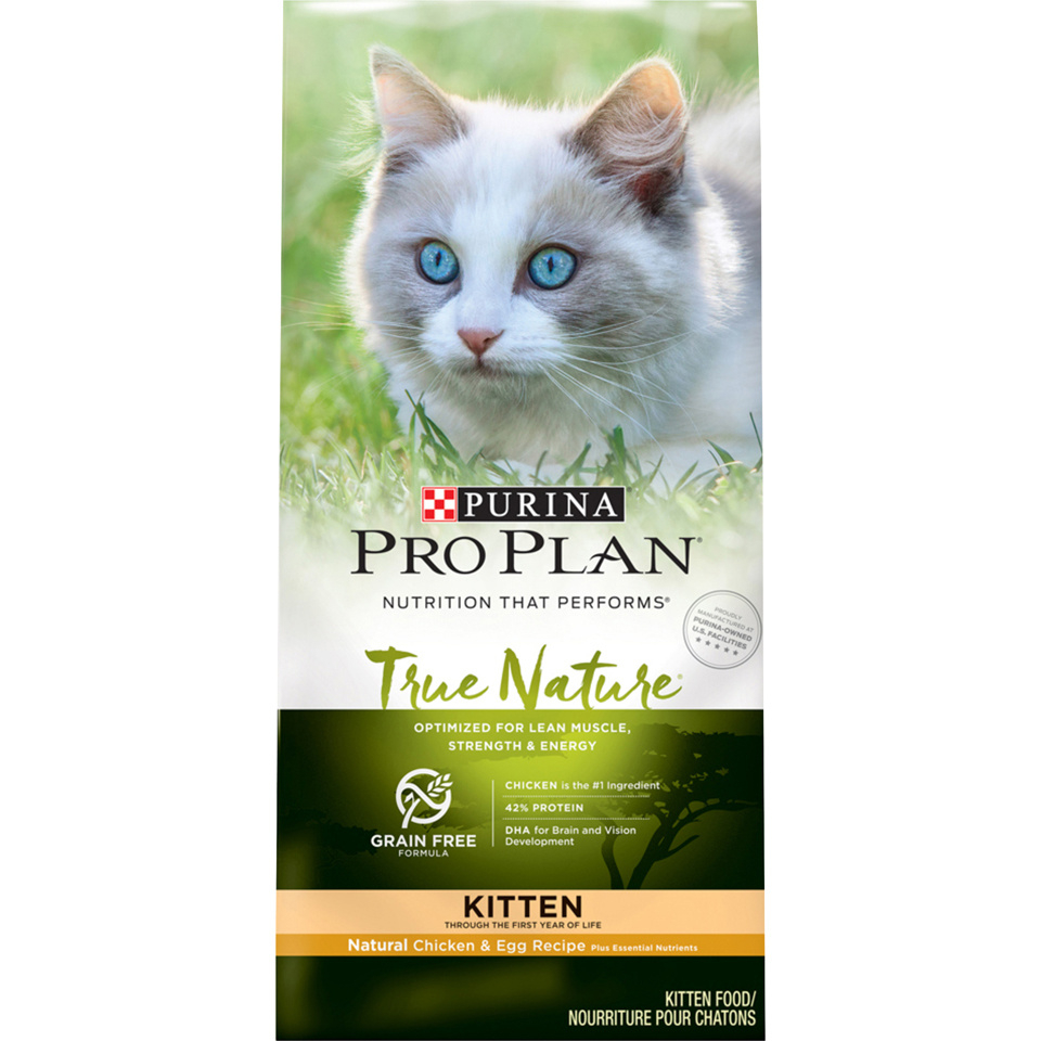 Purina Pro Plan True Nature Grain Free Chicken  Egg Formula Kitten Dry Cat Food - 13 lb Bag Image