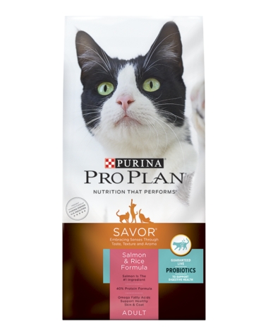 Purina Pro Plan Savor Salmon  Rice Formula Adult Dry Cat Food - 7 lb Bag Image