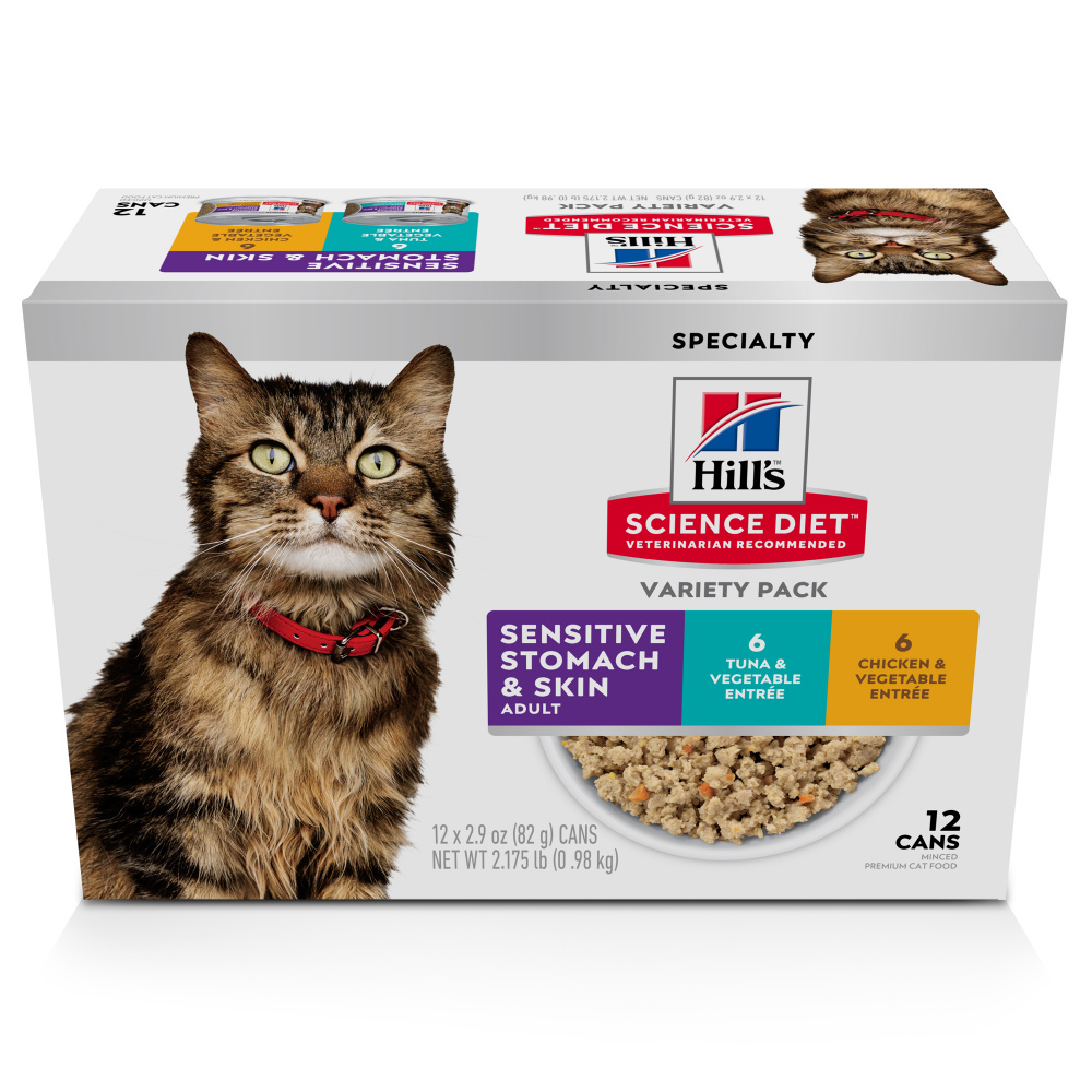 Hill's Science Diet Sensitive Stomach  Skin Variety Pack Adult Canned Cat Food - 2.9 oz, case of 12 Image