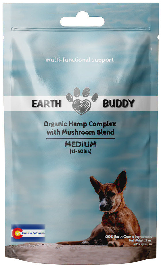 Earth Buddy Organic Hemp Capsules Complex with Mushroom Blend for Medium Breed Dogs - 60-ct Image
