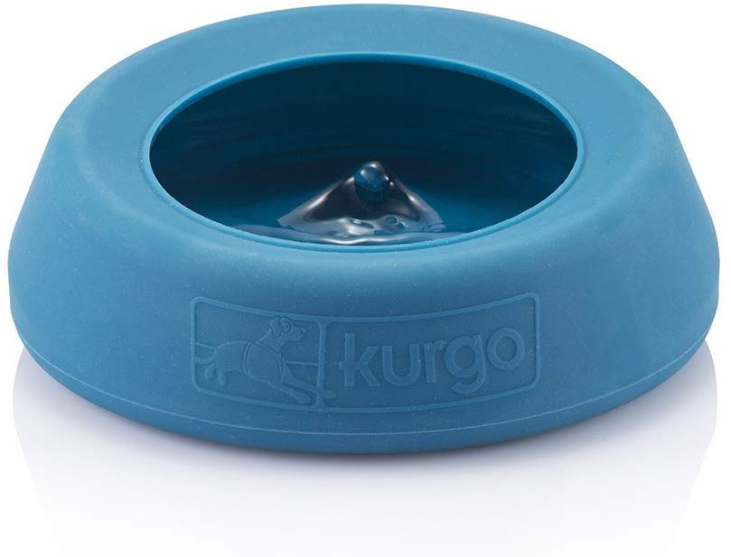 Kurgo Splash Free Wander Dog Water Bowl - Coastal Blue Image