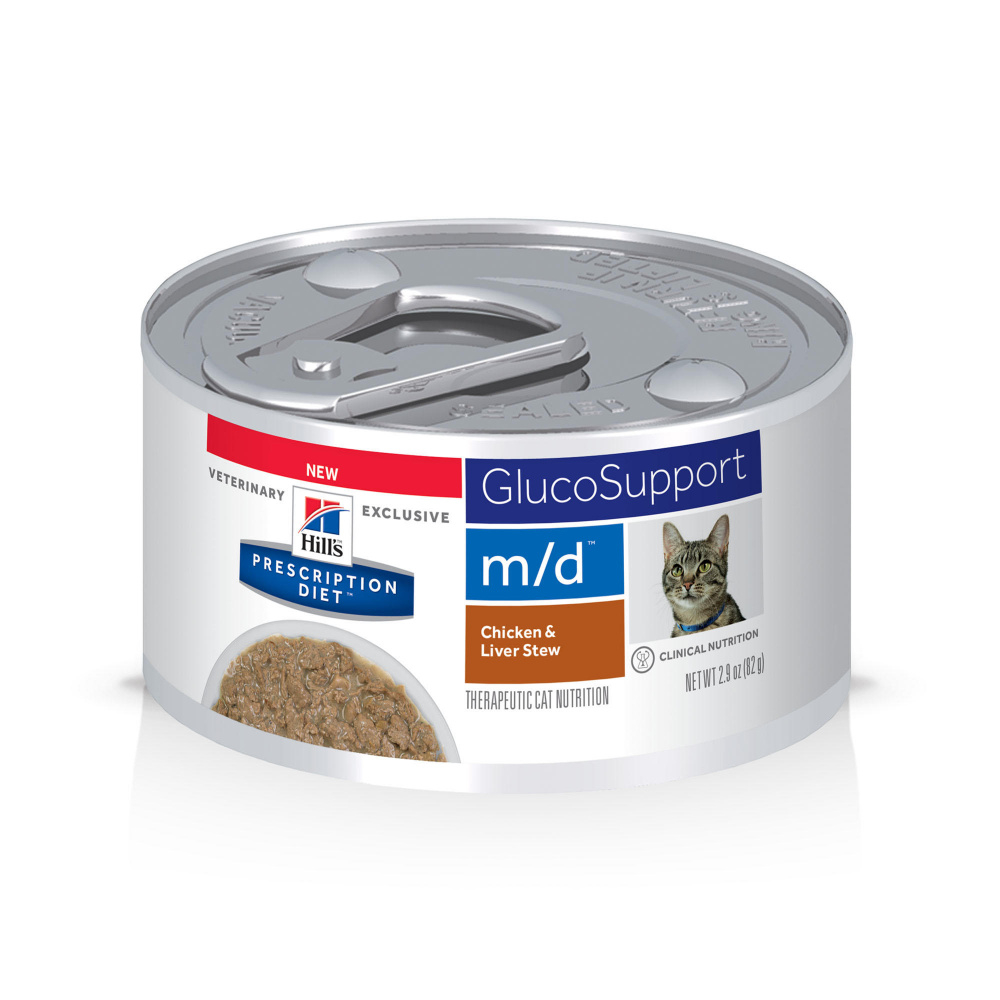 Hill's Prescription Diet m/d GlucoSupport Chicken  Liver Stew Canned Cat Food - 2.9 oz, case of 24 Image