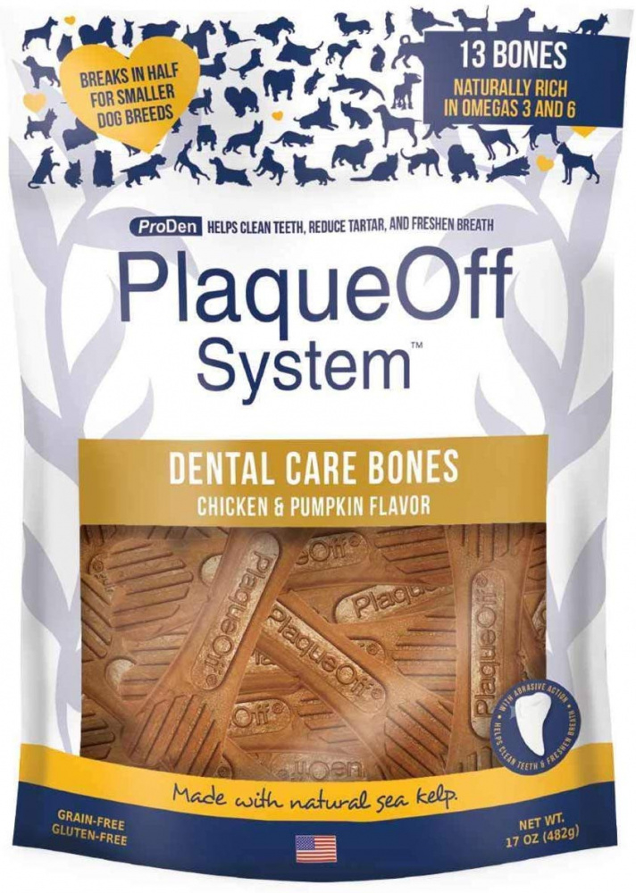 Proden PlaqueOff Dental Chicken  Pumpkin Dog Bones - 17 oz Image