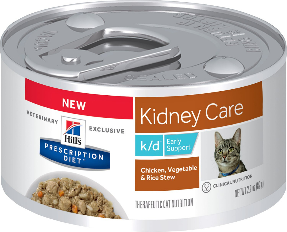 Hill's Prescription Diet k/d Early Support Chicken, Vegetable  Rice Stew Canned Cat Food - 2.9 oz, case of 24 Image