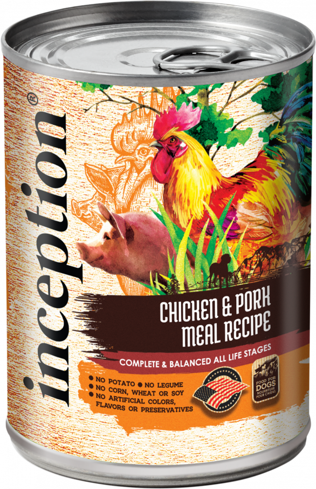 Inception Chicken  Pork Meal Recipe Canned Dog Food - 13 oz, case of 12 Image