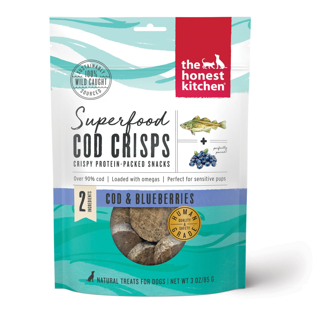 The Honest Kitchen Superfood Cod Crisps Cod  Blueberry Natural Dog Treats - 3 oz Image