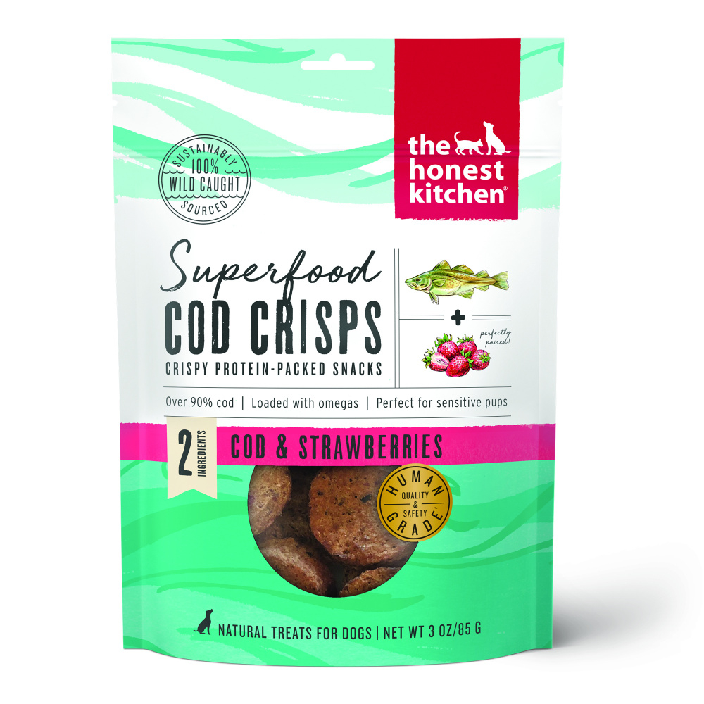 The Honest Kitchen Superfood Cod Crisps Cod  Strawberry Natural Dog Treats - 3 oz Image