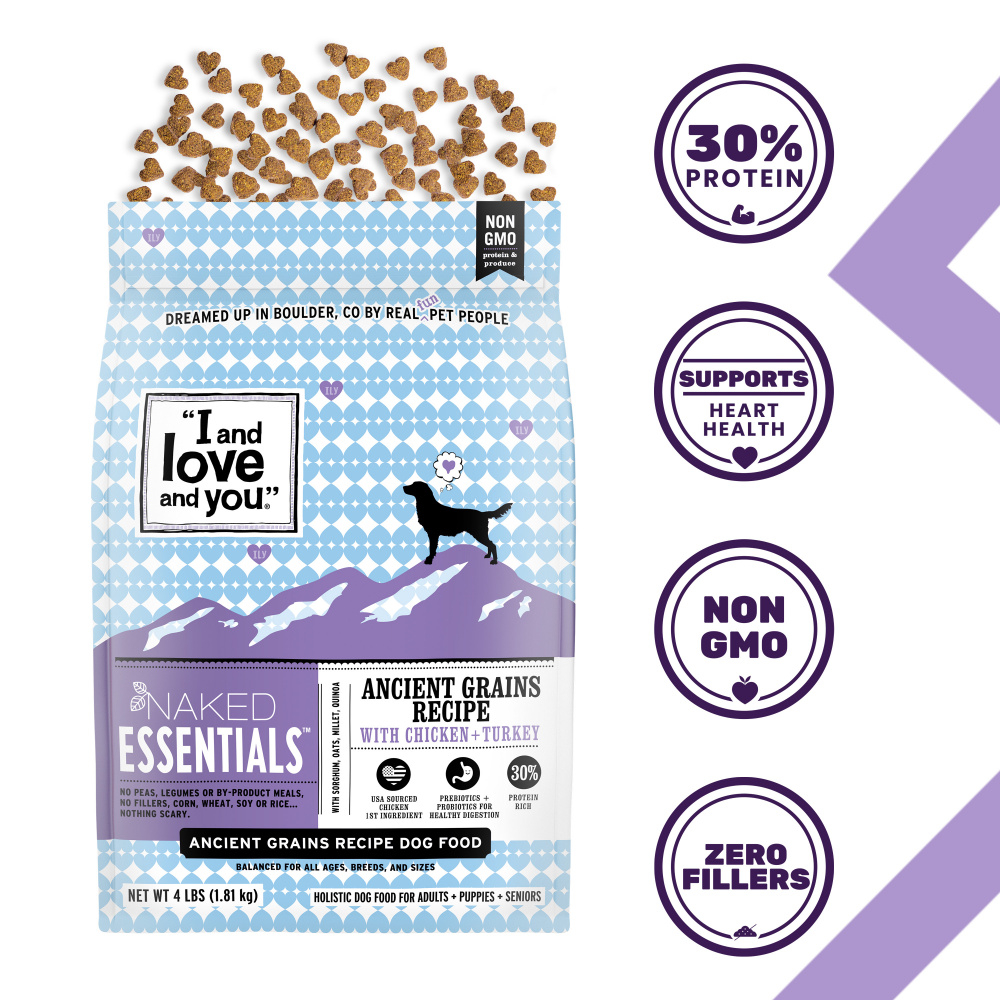 I and Love and You Naked Essentials Ancient Grain Chicken Turkey Recipe Dry Dog Food