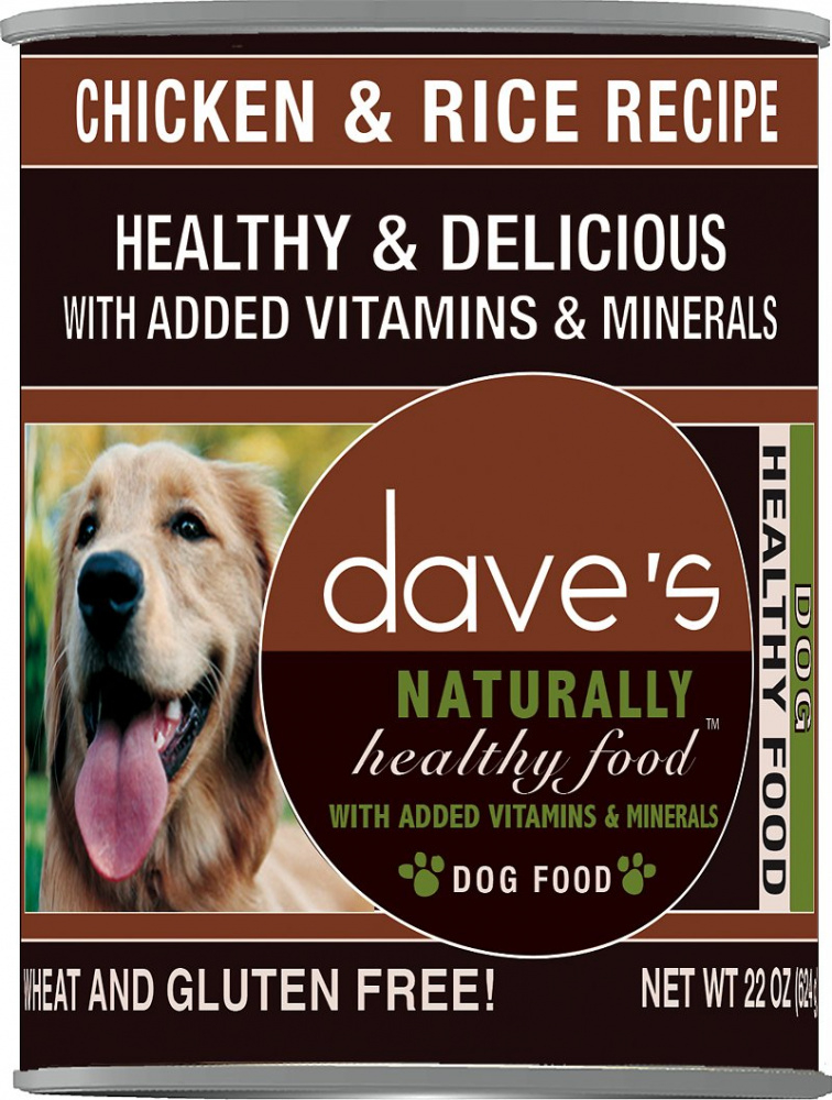 Dave's Naturally Healthy Chicken  Rice Canned Dog Food - 13.2 oz, case of 12 Image