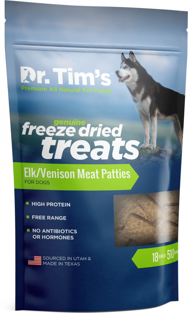 Dr. Tim's Freeze Dried Elk  Venison Meat Patties Dog Treats - 18 oz Image