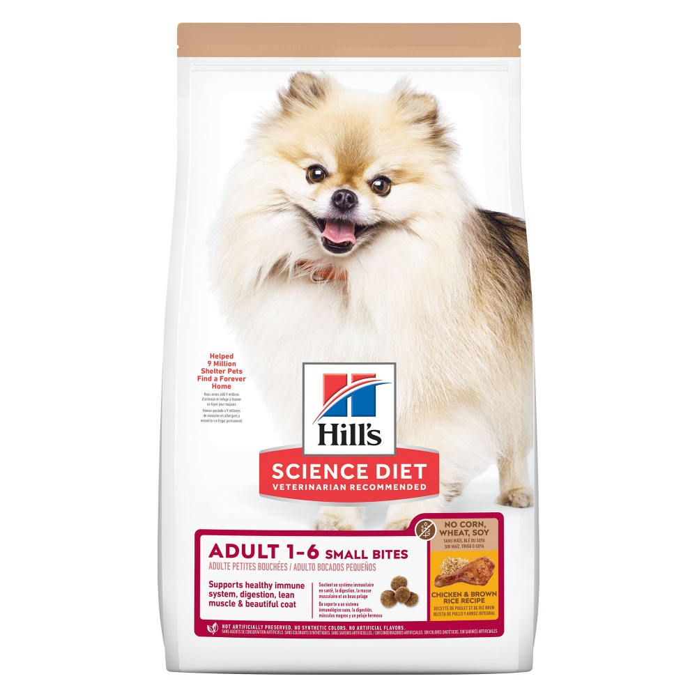 Hill's Science Diet Small Bites No Corn, Wheat, Soy Chicken Small Breed Adult Dry Dog Food - 15 lb Bag Image