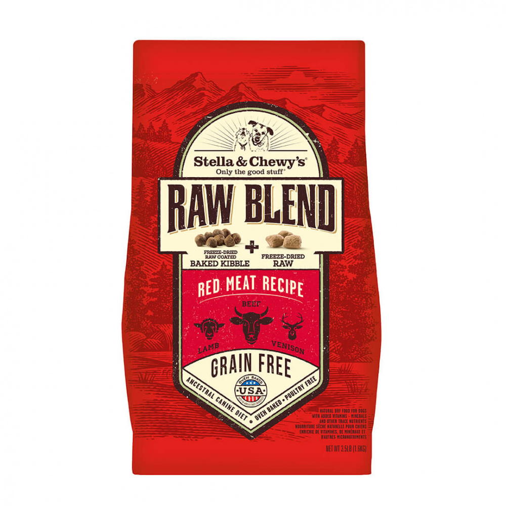 Stella  Chewy's Raw Blend Kibble Red Meat Recipe Dry Dog Food - 3.5 lb Bag Image