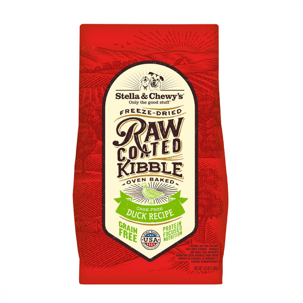 Stella  Chewy's Raw Coated Kibble Cage Free Duck Recipe Dry Dog Food - 3.5 lb Bag Image