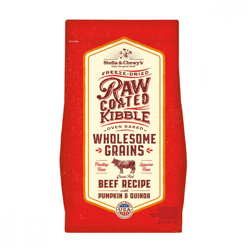Stella  Chewy's Raw Coated Kibble With Wholesome Grains Grass Fed Beef Recipe Dry Dog Food - 3.5 lb Bag Image
