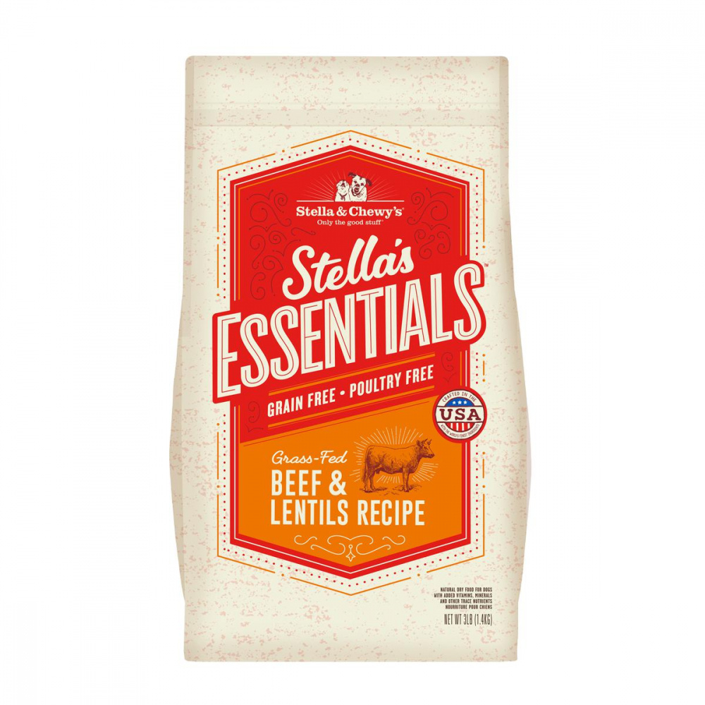 Stella  Chewy's Stella's Essentials Kibble Grass Fed Beef  Lentils Recipe Dry Dog Food - 25 lb Bag Image