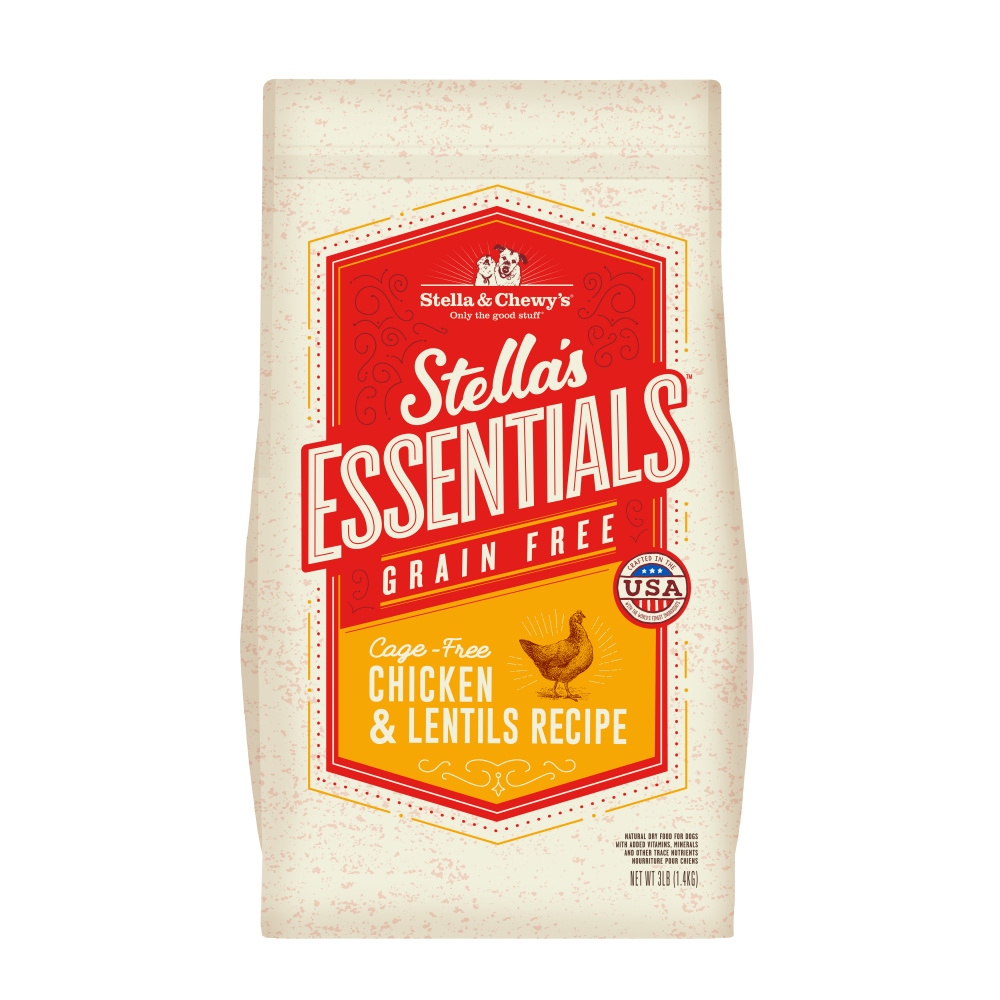 Stella  Chewy's Stella's Essentials Kibble Cage Free Chicken  Lentils Recipe Dry Dog Food - 3 lb Bag Image