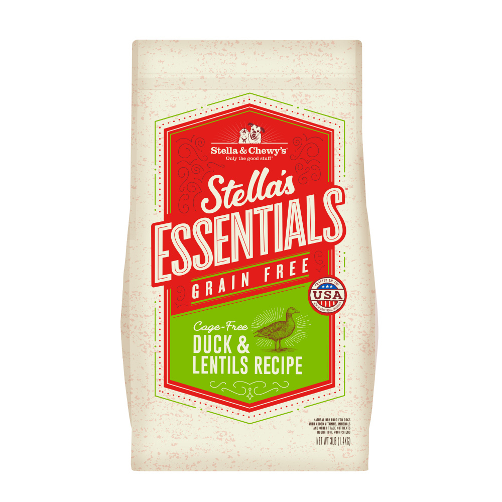 Stella  Chewy's Stella's Essentials Kibble Cage Free Duck  Lentils Recipe Dry Dog Food - 3 lb Bag Image