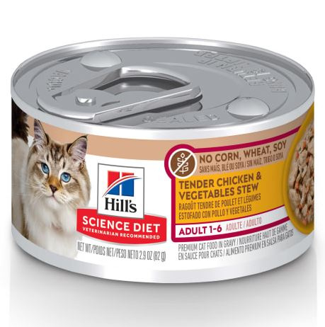 Hill's Science Diet Chicken  Vegetable Stew No Corn, Wheat, Soy Adult Wet Cat Food - 2.8 oz, case of 24 Image