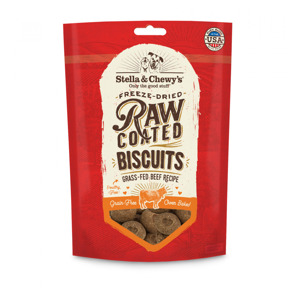 Stella  Chewy's Raw Coated Biscuits Grass Fed Beef Recipe Dog Treats - 9 oz Image