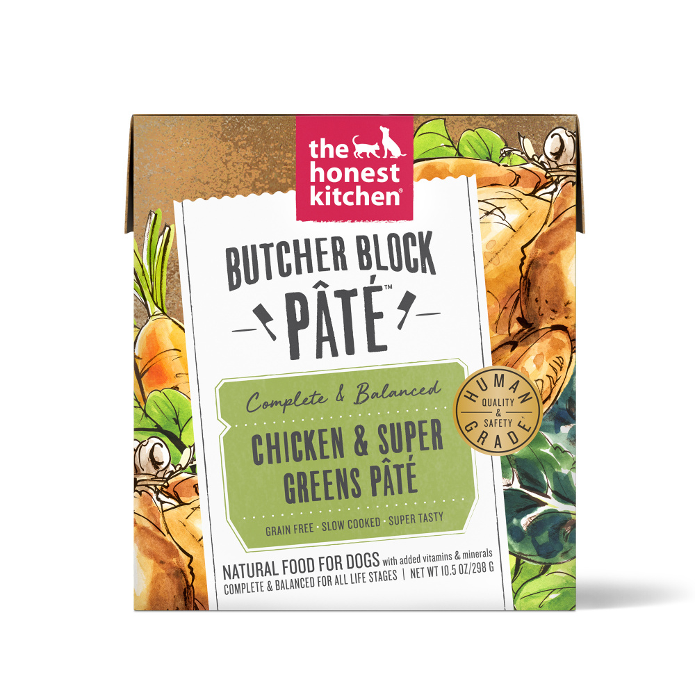 The Honest Kitchen Butcher Block Pate Chicken  Super Greens Grain Free Recipe for Dogs - 10.5 oz, case of 6 Image