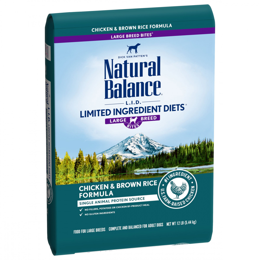 Natural Balance L.I.D. Limited Ingredient Diets Chicken  Brown Rice Large Breed Bites Dry Dog Food - 12 lb Bag Image