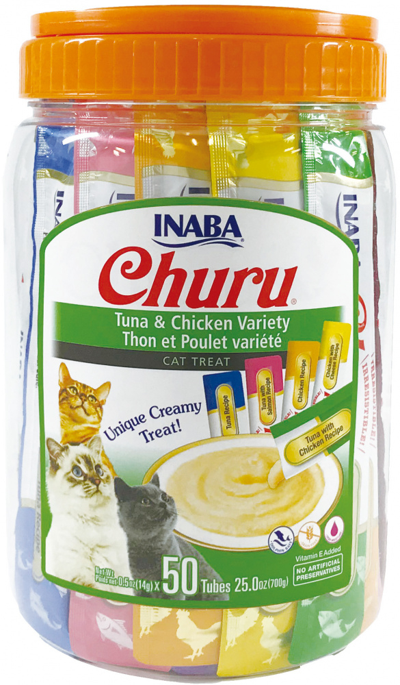 Inaba Churu Tuna  Chicken Puree Cat Treat Variety Pack - 50-ct Image