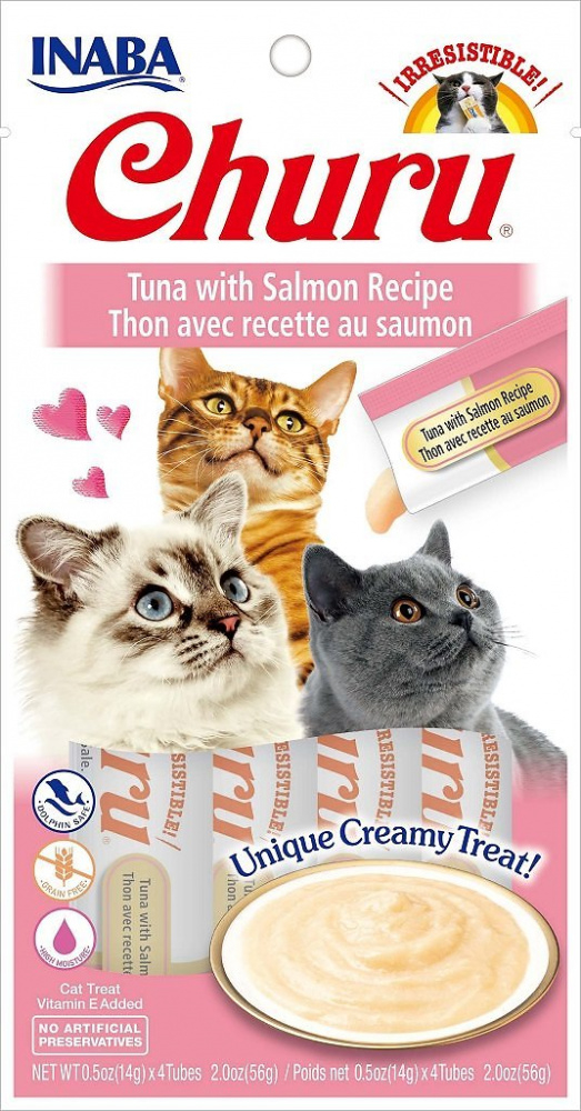 Inaba Churu Tuna with Salmon Puree Recipe Cat Treat - 2 oz Image