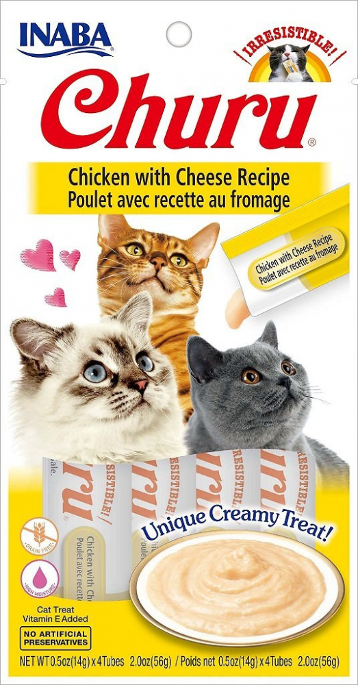 Inaba Churu Chicken with Cheese Puree Recipe Cat Treat - 2 oz Image