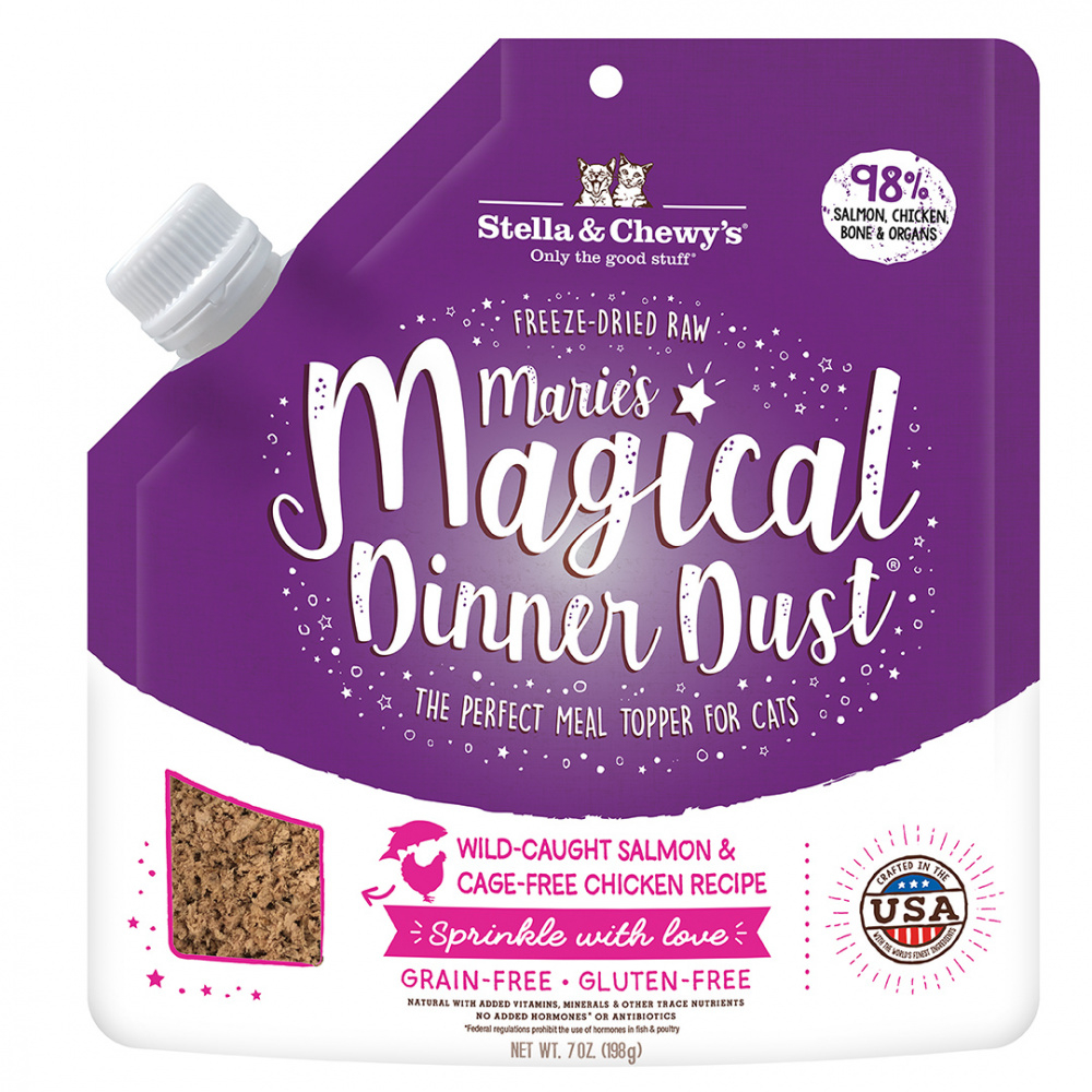 Stella  Chewy's Marie's Magical Dinner Dust Wild Caught Salmon  Cage Free Chicken Cat Food Topper - 7 oz Image