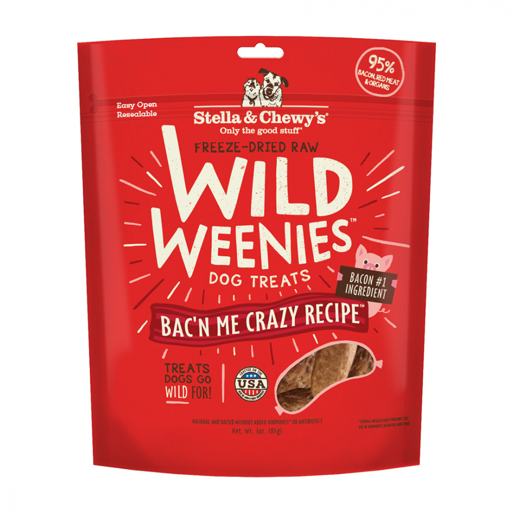 Stella  Chewy's Freeze-Dried Raw Bac'n Me Crazy Recipe Wild Weenies Dog Treats - 3 oz Image