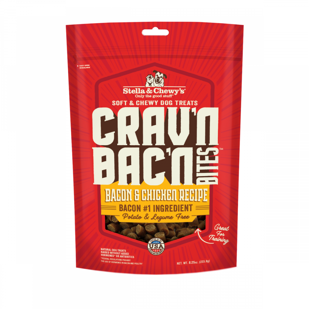 Stella  Chewy's Crav'n Bac'n Bites Bacon  Chicken Recipe Dog Treats - 8.25 oz Image