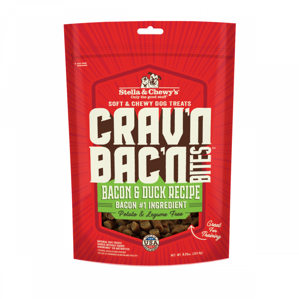 Stella  Chewy's Crav'n Bac'n Bites Bacon  Duck Recipe Dog Treats - 8.25 oz Image