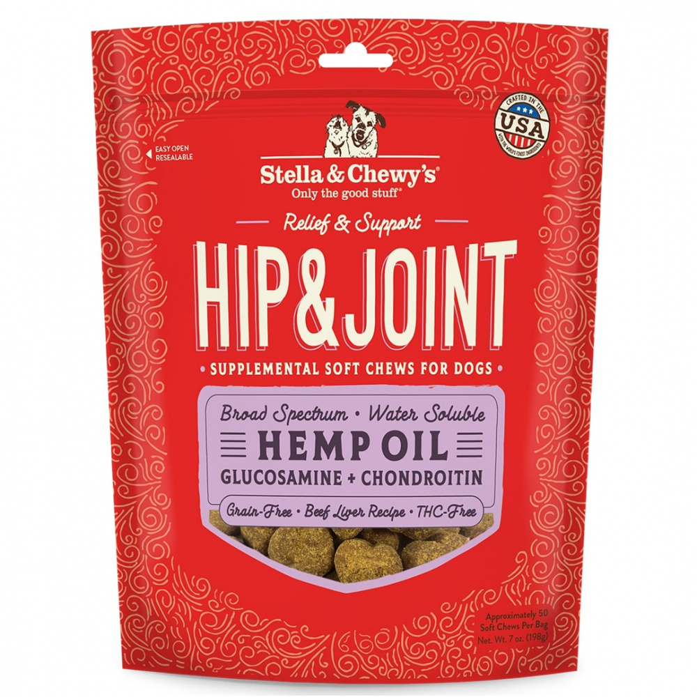 Stella  Chewy's Hemp Oil Grain Free Hip  Joint Recipe with Glucosamine  Chondroitin Supplemental Dog Chews - 7 oz Image