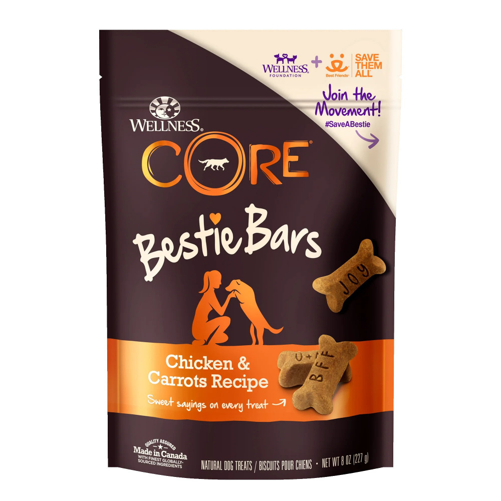 Wellness CORE Grain Free Crunchy Bestie Bars Chicken  Carrots Recipe Dog Treats - 8 oz Image