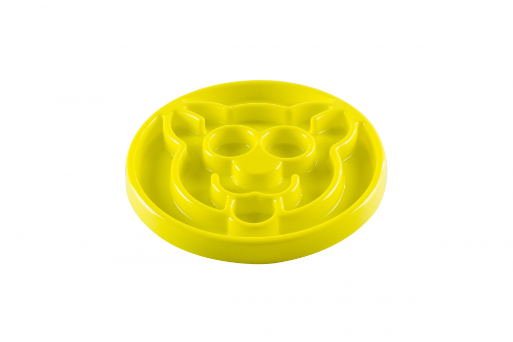 BeOneBreed Yellow Slow Feeder Cat Food Bowl - One Size Image
