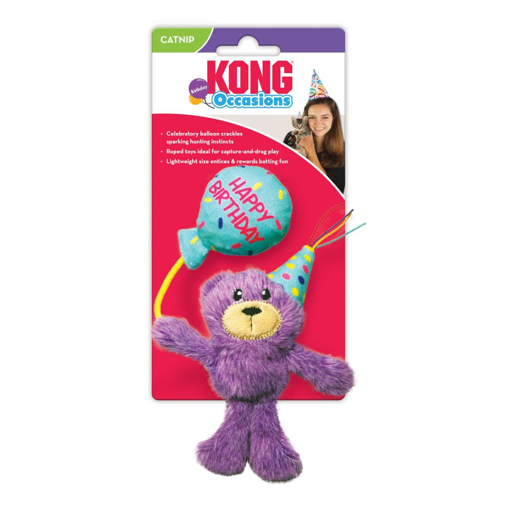 Kong Cat Occasions Birthday Teddy Cat toy - One Size Image