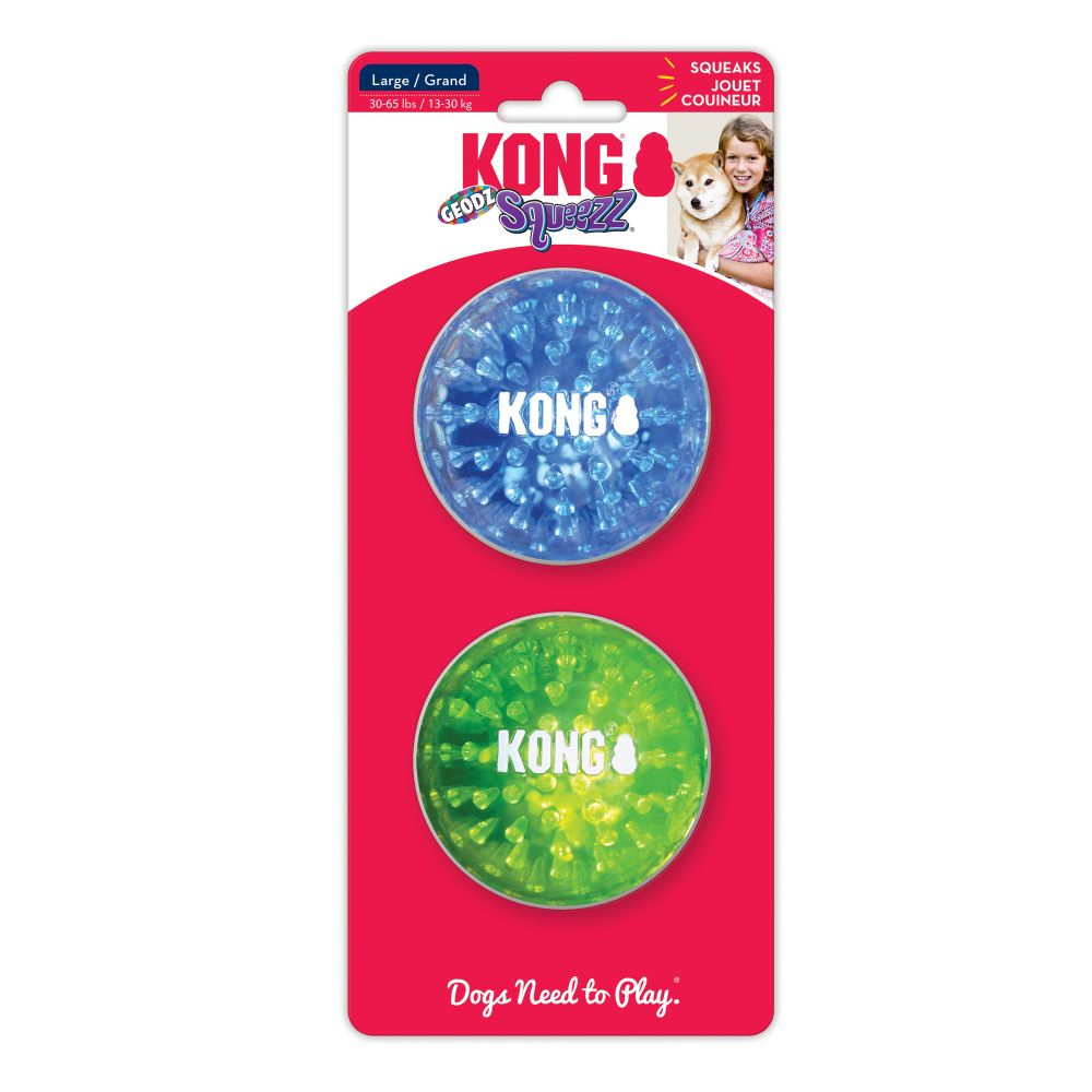 Kong Squeezz Geodz Assorted Dog toy 2-Pack - Large Image