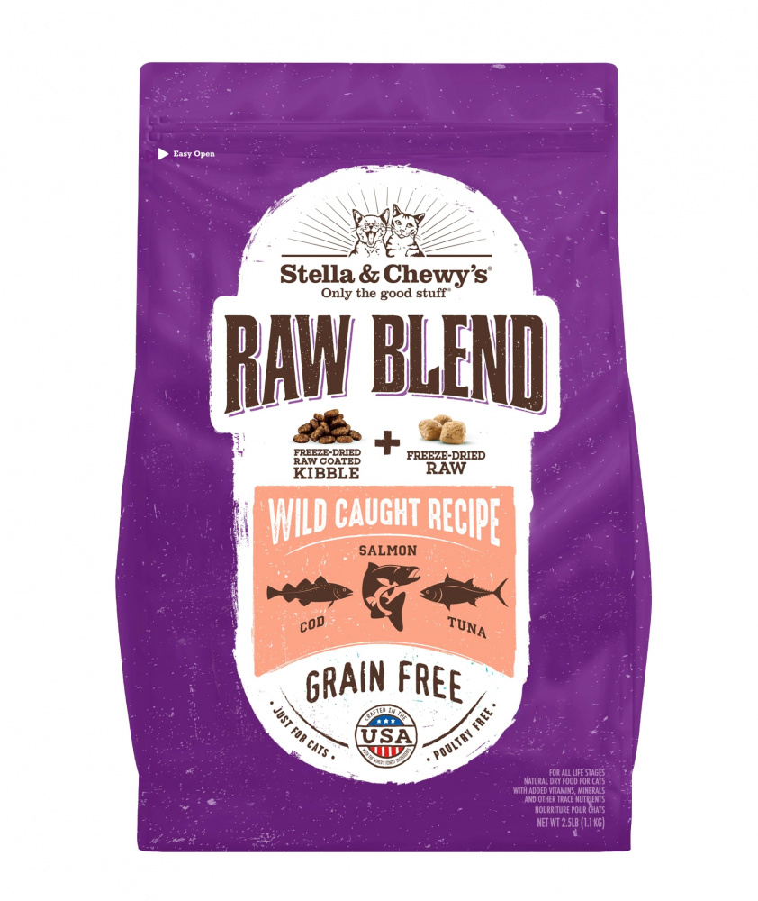 Stella  Chewy's Raw Blend Kibble Wild Caught Recipe Dry Cat Food - 5 lb Bag Image