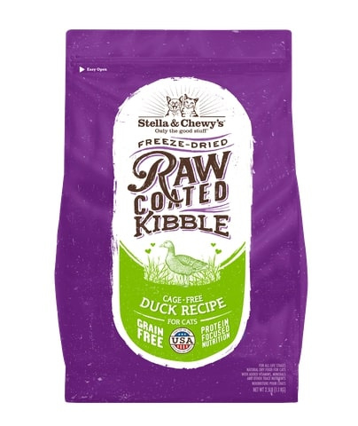 Stella  Chewy's Raw Coated Kibble Cage Free Duck Recipe Dry Cat Food - 2.5 lb Bag Image