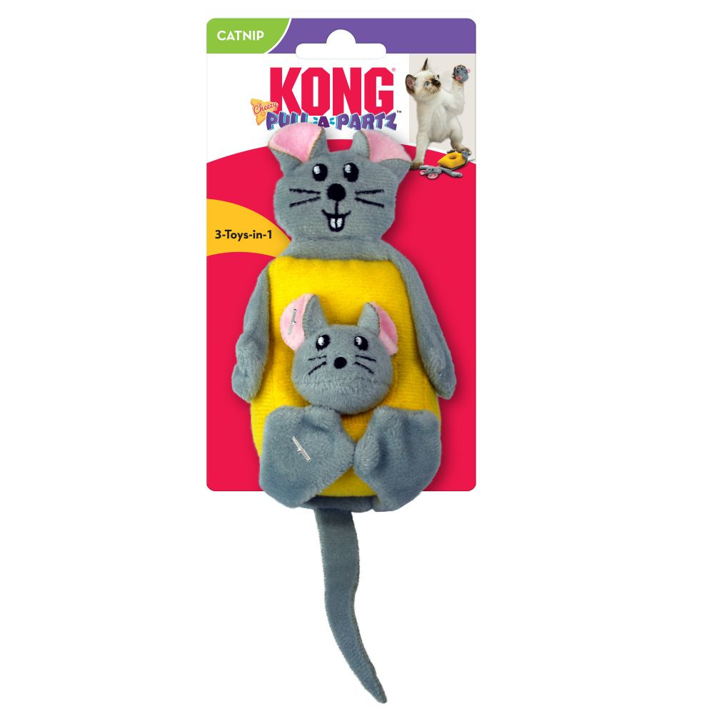 Kong Pull-A-Partz Cheezy Cat toy - One Size Image