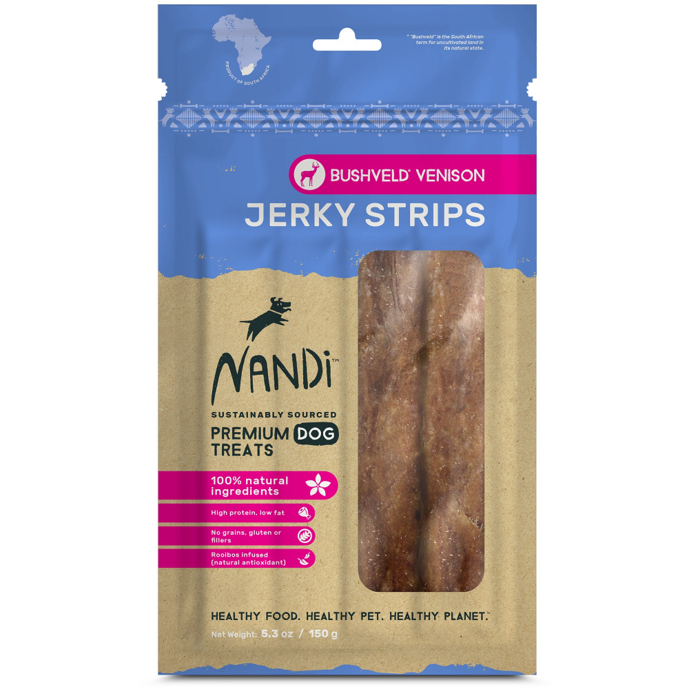 Nandi Bushveld Venison Jerky Strips Treats - One Size Image