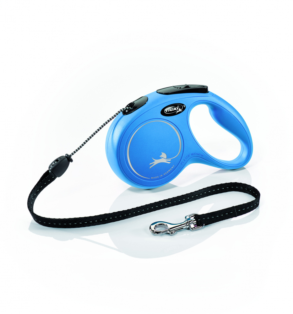 Flexi New Classic Cord Retractable Dog Leash, Blue - Medium Image