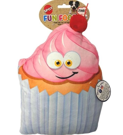 Ethical Fun Food Cherry Cupcake Plush Dog toy - Plush Dog toy Image