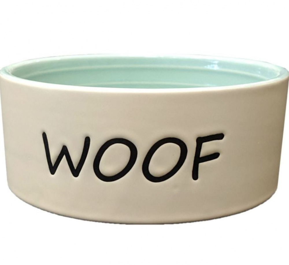 Ethical Pet Woof Dog Dish Green - Dog Dish Round 7