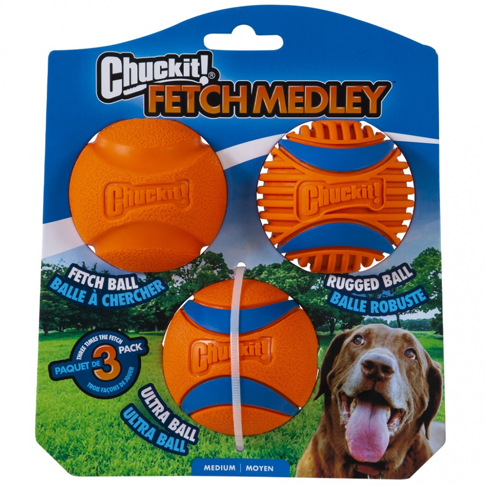 Petmate Chuckit! Fetch Medley Medium 3 Pack Dog toy - Dog toy Image